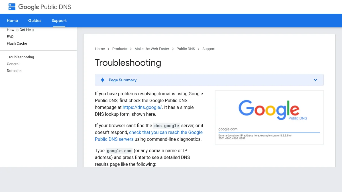 Почему Reality не работает в 2026 году: 8 причин и решения: изображение из источника Google Public DNS: Troubleshooting